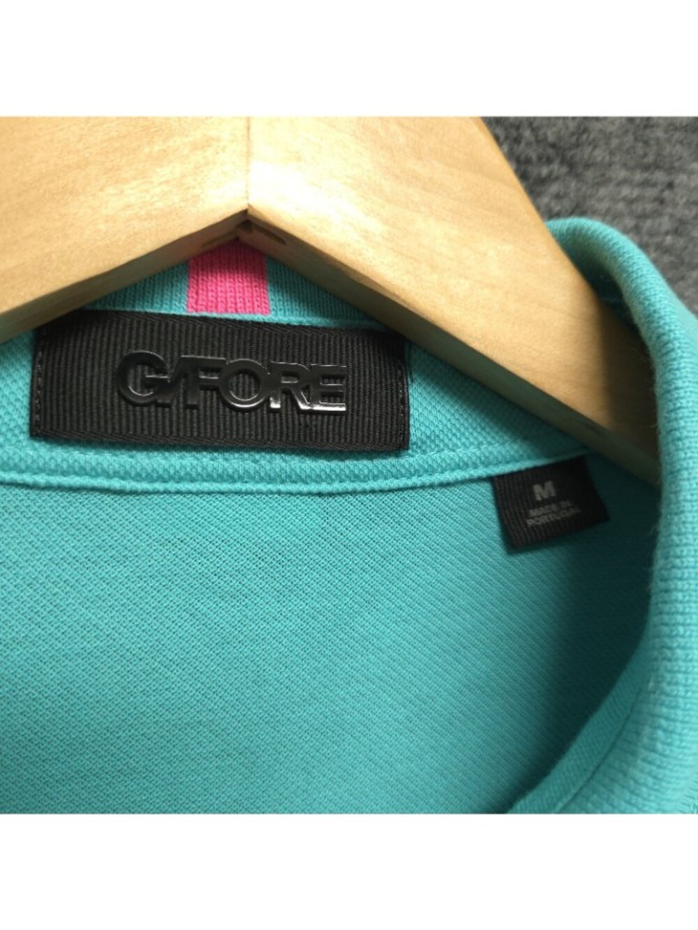 G/Fore Polo Shirt Men Medium Siren Teal Short Sleeve Golf Casual Preppy - Picture 7 of 8